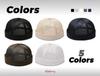 HABERY Mesh Roll Baseball Umpire Solid Color Men's Cap, Brimless, Hat, (Navy)