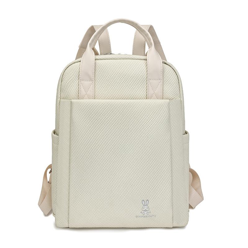 

Однотонный рюкзак Многофункциональная сумка для бизнеса и путешествий Сумка для компьютера Женский рюкзак большой вместимости бежевый