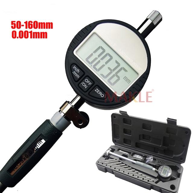MAKLE18-35-50-160mm Aluminum Alloy Digital Indicator Bore Gauges Indicator 0.01MM Dial Bore Gauge Internal Measure Cylinder tool