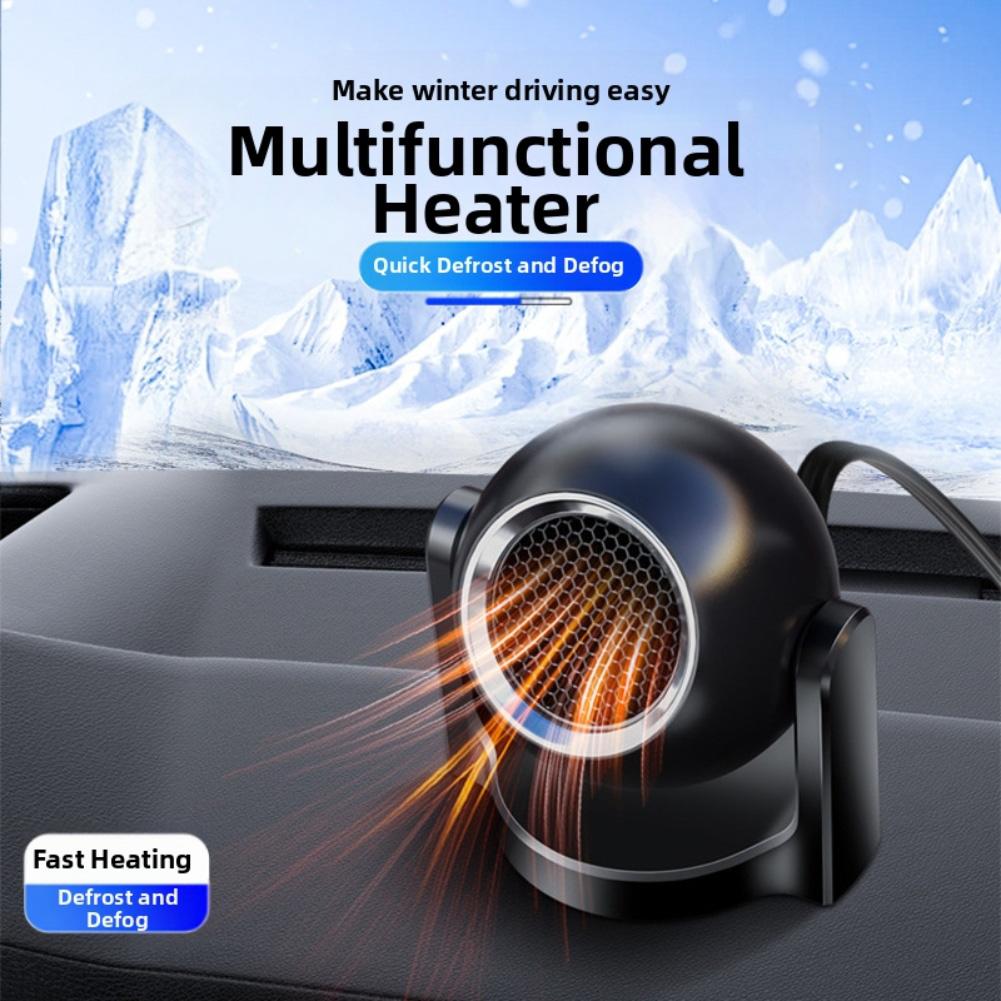 Compact Car Heater 12V 120W with 360 Degree Rotating Defogger for Windshield Provides Quick Heating and Airflow Adjustment