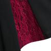 Womne Plus Size Long Sleeve Lace Panel A Line Sweetheart Neck Vintage Dress