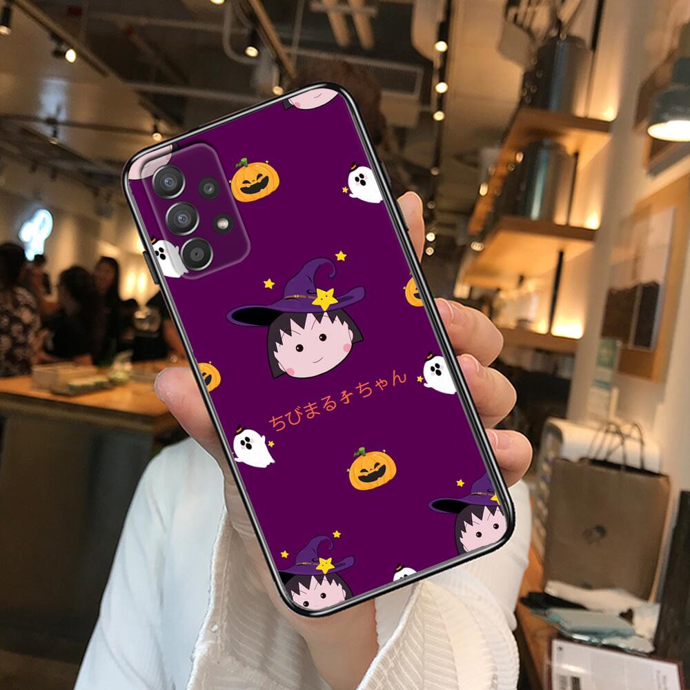 TOPLBPCS Chibi Maruko Phone Case Hull For Samsung Galaxy A70 A50 A51 A71 A52 A40 A30 A31 A90 A20E 5G A20s Black Shell Art Cell C