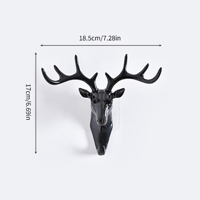 Elephant Deer Head Wall Hook Decorative Key Holder With Sturdy Plastic And Easy Adhesive For Home Decoration