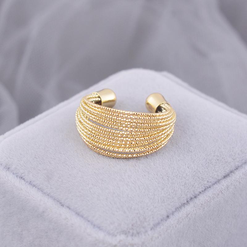 2025 New Open Knuckle Rings for Women Multi-layers Uneven Rope Metal Rings Gold Color Silver Color Alloy Hiphop Style Rock Rings