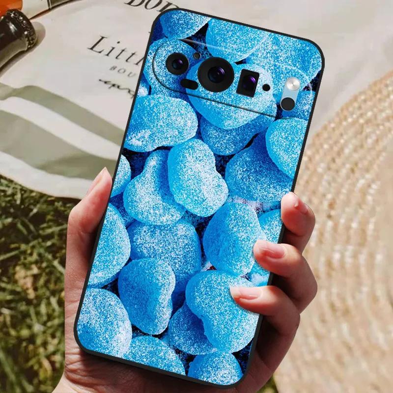 For Google Pixel 9 Pro XL Case Cool Painted Silicone TPU Soft Cover for Googe Pixel 9 9 Pro 8A Cases Black Protective Shells