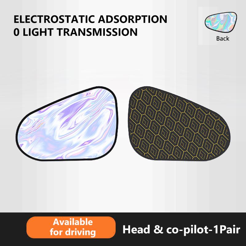 Electrostatic Sun Visor for Car Side Window 4-Layer Sun Shade Curtains Anti-Glare UV-Blocker Auto Sun Protection Cover
