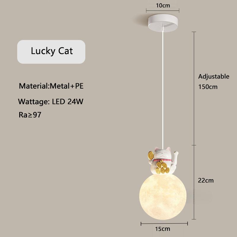 Kreative Cartoon Tier Pendelleuchten für Kinderzimmer Schlafzimmer Nachttischbeleuchtung Glückskatze Astronaut Einhorn Hängelampe