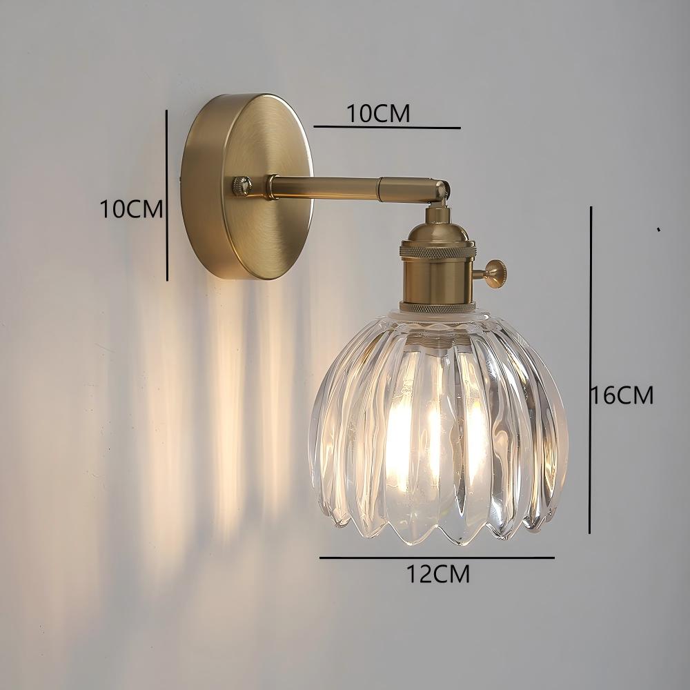 Japanese Retro Floral Glass Wall Lamps for Bedroom Study Led Mirror Light with Adjustable Wall Sconce Modern Simple Bedside Lamp