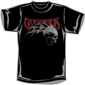 Men s Godsmack Flaming Skull Log0 T-shirt Small Black XS