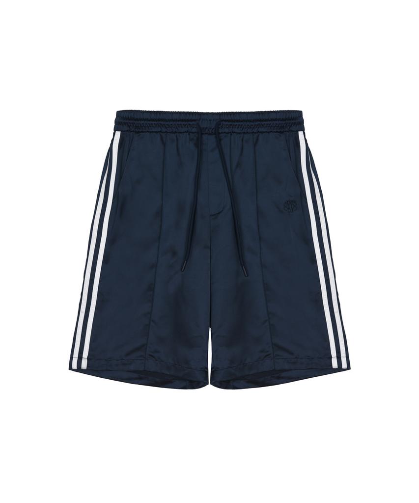 Nigaennikol Double Line Satin Half Pants_Navy