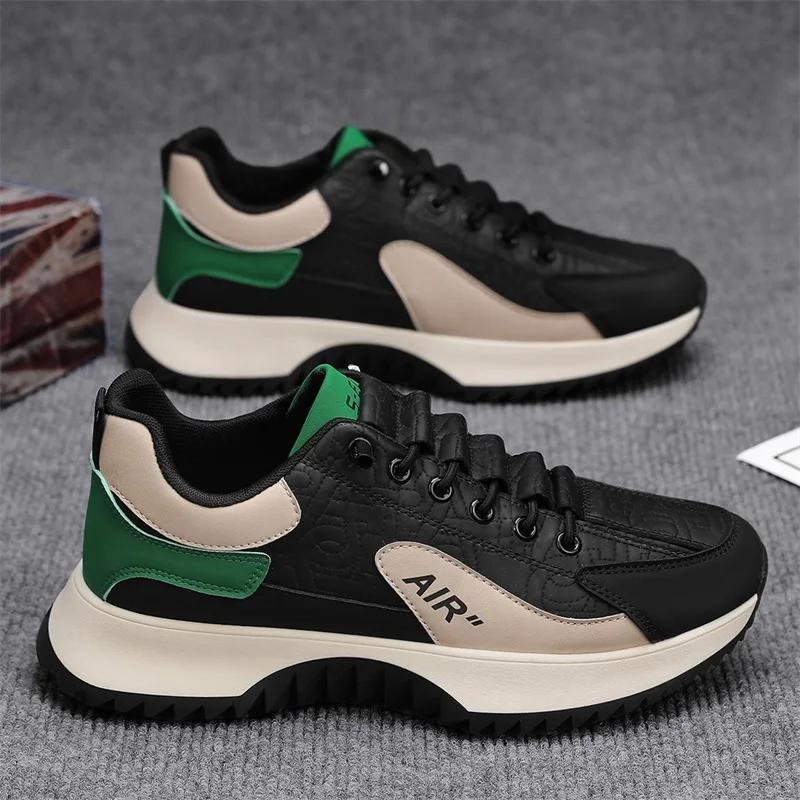 

Масивні кросівки чоловічі дизайнерські ретро спортивне взуття модне повсякденне мікрофібра шкіра тканина дихаючі зі збільшенням висоти взуття на платформі 39