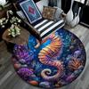 Seahorse Round Area Rug,Carpet Rug for Living Room Bedroom Sofa Playroom Decor,Non-slip Floor Mat