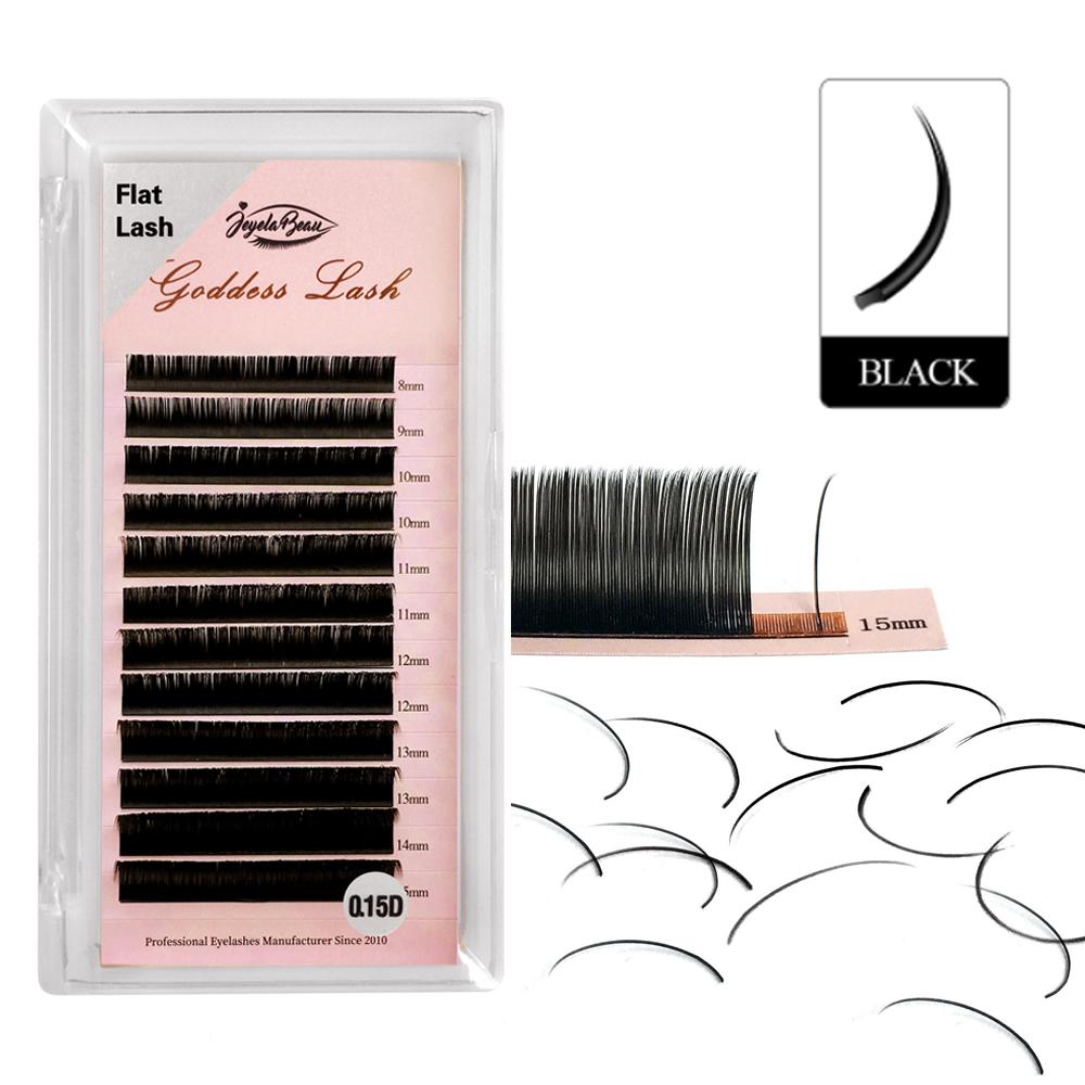 Goddess Flat Ellipse Eyelash Split Tips Matte Gray Black Color Super Soft Gentle Natural Eyelash Extension Flat Shape Lashes D&0.10mm&8mm