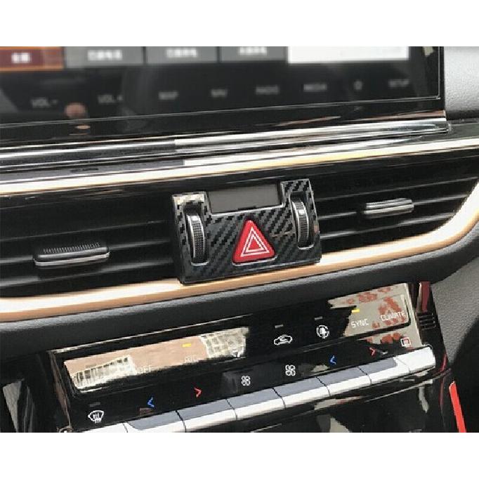 For Kia Forte K3 19-2024 Carbon Fiber Steel Mergency Light Switch Control Trim