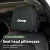Car Logo Headrest Cover Leather Storage Neck Pillow Case Accessories For Jeep Renegade Compass Grand-Cherokee Wrangler-JK ALW1