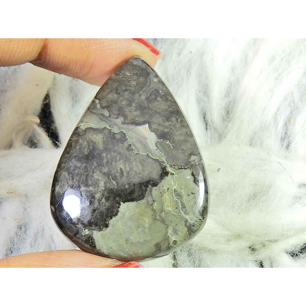 48Cts Natural Mountain Jasper Pear Crytsal Cabochon Loose Gemstone 27X35X6MM SK-2921