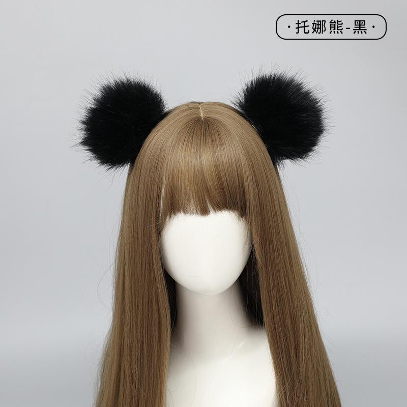 A cute bear ear hairpin plush olita headdress tona bear ear hairpin hair accessory