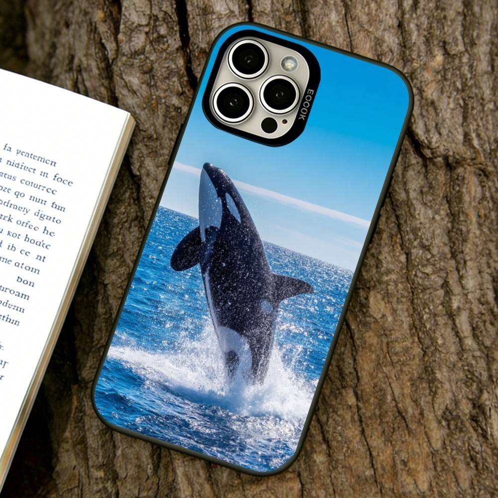 Sea Animals Phone Case For iPhone 17,16,15,14,13,12,11 Plus,Pro Max,XS,Colored Silver Plated Inside Cover