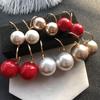 S Needle Natal Year Red Pearl Earrings Korean Temperament Simple Earrings Earrings Earrings Earrings Stud Earrings Women