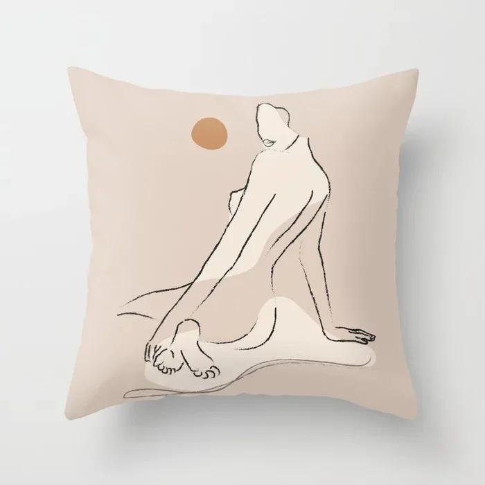 Creative Illustration Printed Decorative Pillowcases Living Room Office Ornaments Home Pillowcases