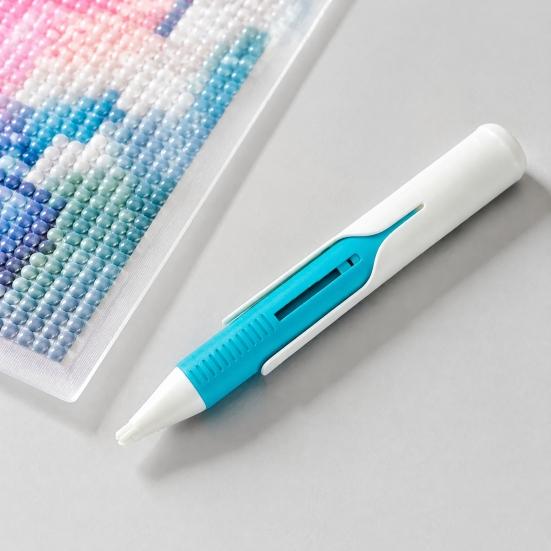 Dispensador Manual de Cuentas Dispensador Automático, Bolígrafo de Arte con Diamantes Artificiales sin Cera, Herramienta Recolectora de Suministros para Manualidades de Bordado para Diamantes Redondos