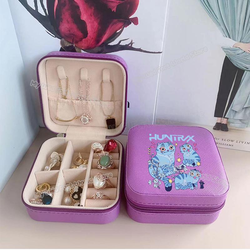 Wysokiej Jakości KPop Łowcy Demonów Pudełko na Biżuterię Organizer na Kolczyki, Naszyjniki, Pierścionki dla Kobiet Mini Organizer na Biżuterię Podróżny Pudełka Ekspozycyjne