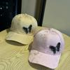 New rhinestone butterfly baseball cap for women, stylish and versatile for spring and summer, sun protection hat with lace pattern