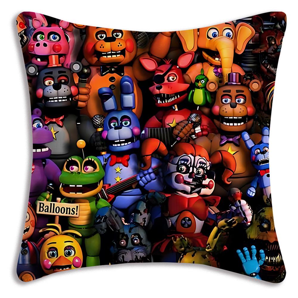Anime F-Fnafs Boy Pillow Covers Cartoon Sofa Decorative Home Double-sided Printing Short Plush Cute Cushion Cover