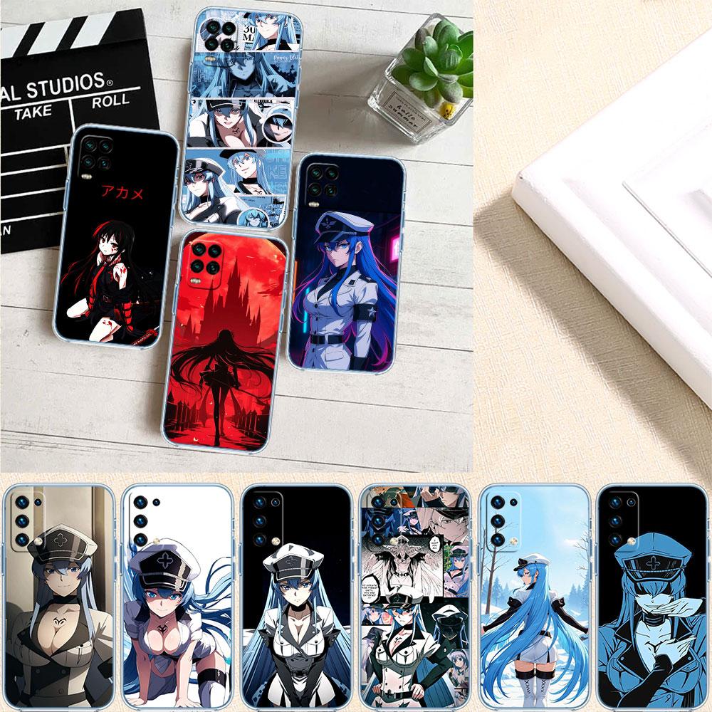 LO8 Anime Esdeath Soft Shell Transparent Phone Case for Samsung Galaxy A04 A04S A14 A23 A34 A54 M23 M33 M52 M53