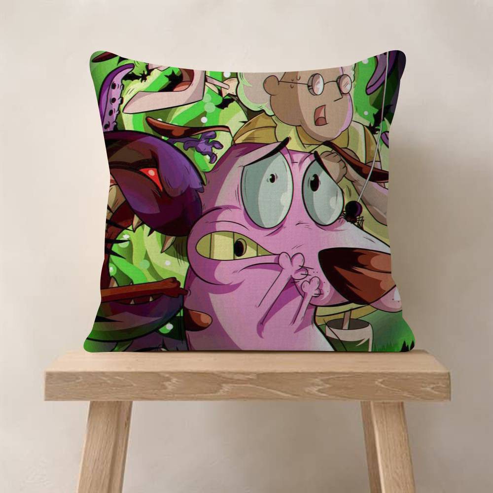 Movie CCourage Cowardly Dog Pillowcase toon Gift Cushion Cover Bedroom Home Sofa Chair Seat Decor pillow case