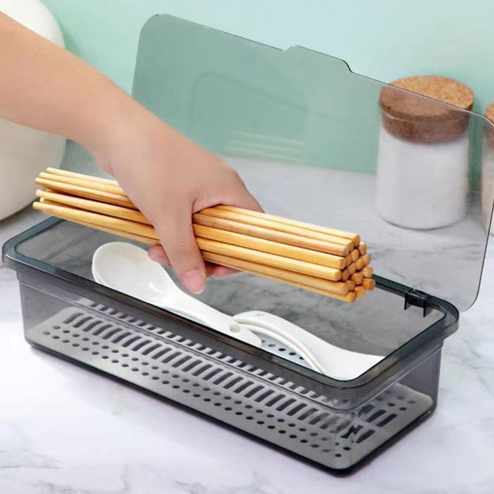 Cutie de depozitare a tacâmurilor cu capac, soluție de depozitare convenabilă și multifuncțională, cutie pentru bețișoare