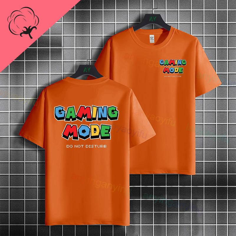 Funny Do Not Disturb Gaming Mode Activated Graphic Tshirt Casual 100cotton Short Sleeve Tshirt For Gamer Boys Girls Daily Wear