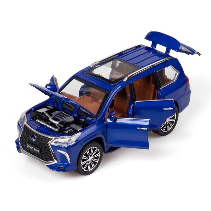 1/24 Lexus LX570 SUV Alloy Car Model Diecasts Metal Off-road Vehicles Car Model Simulation Sound and Light Kids Toys Gift