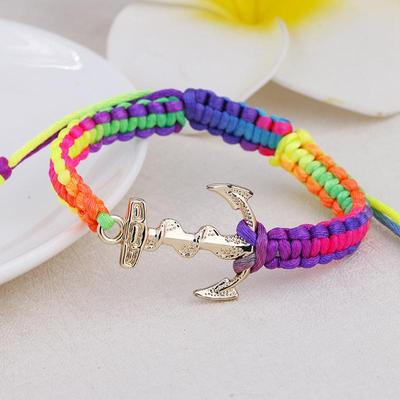 Vintage Thick Weaven Rope Bracelets for Women Girls Lucky Wish Bracelets Man's Knitting Anchor Bracelet
