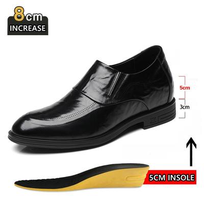 Zapatillas de deporte de cuero genuino para hombre, zapatos con alzas de 3/6/8 cm, mocasines con aumento de altura, mocasines informales de fiesta para negocios, zapatos de hombre más alto.