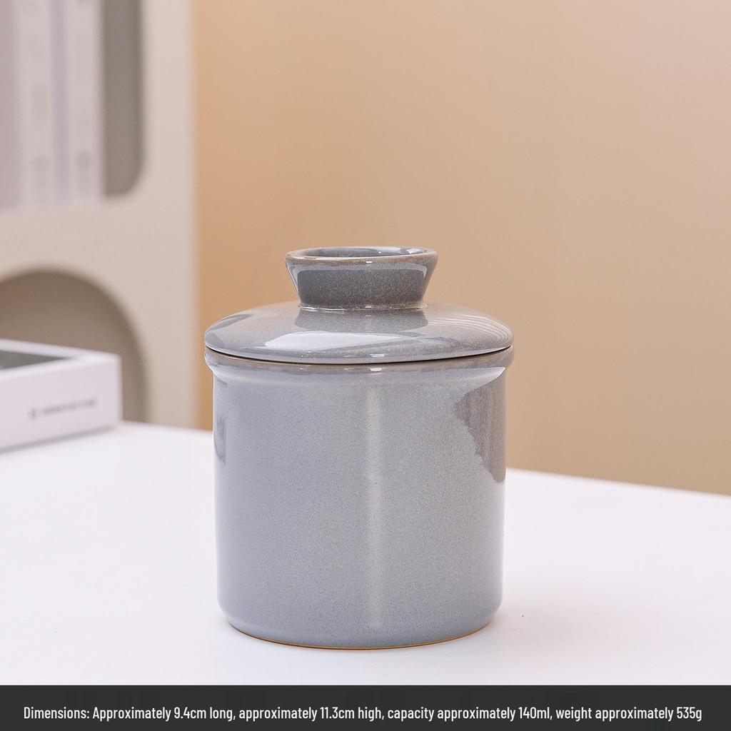 Ceramic Butter Dish - Freshness Preservation Sealed Jar, Creative Western Style Butter Box.