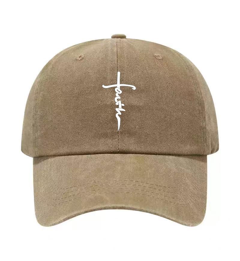 Bawełniana Czapka Baseballowa z Nadrukiem Krzyża, Regulowana, Klasyczna Snapback, Czapka Taty, Oddychająca, na Golfa, Wędkowanie, Outdoor, Ochrona Przeciwsłoneczna