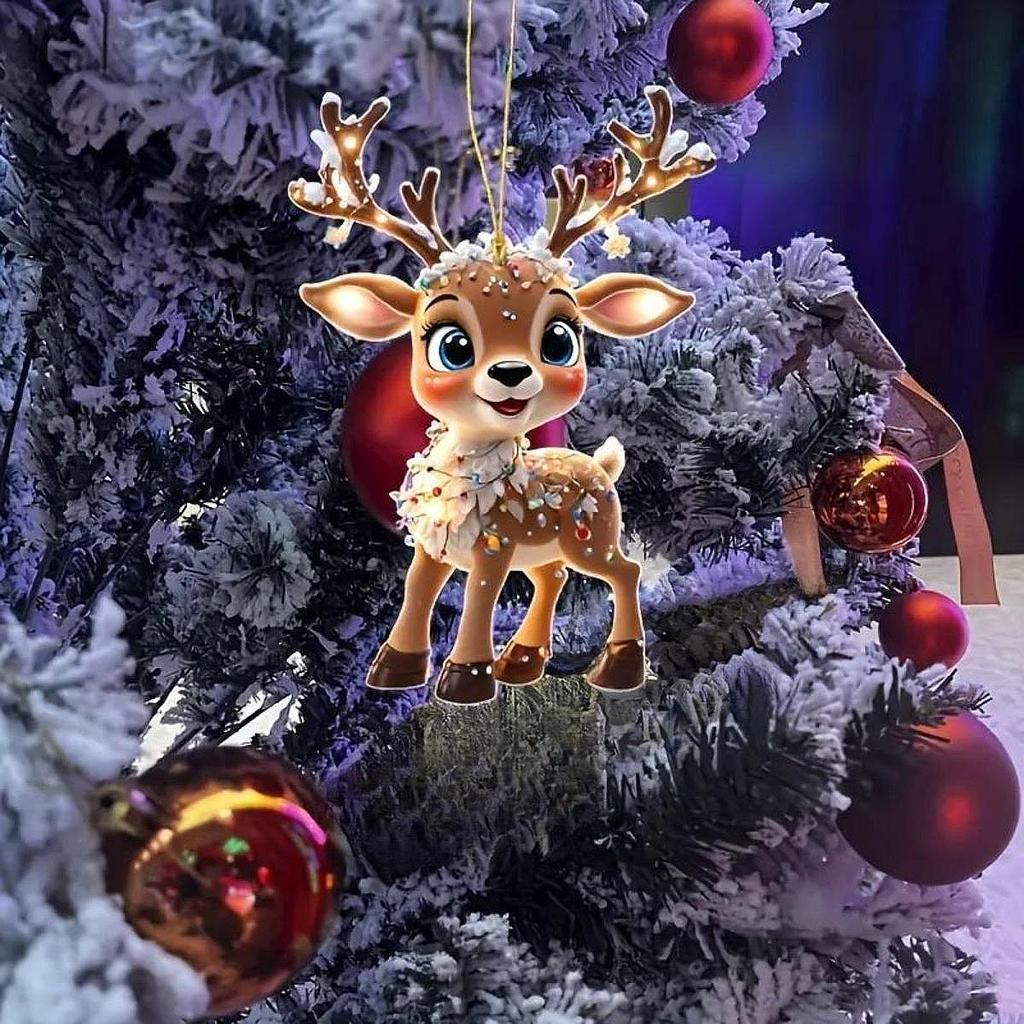 Christmas Elk Hanging Ornament Reindeer Hanging Acrylic Pendant