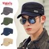 Men's Spring/Autumn Flat Top Hat: Fashionable, Versatile, Trendy, Casual Outdoor Travel Sunshade Cap