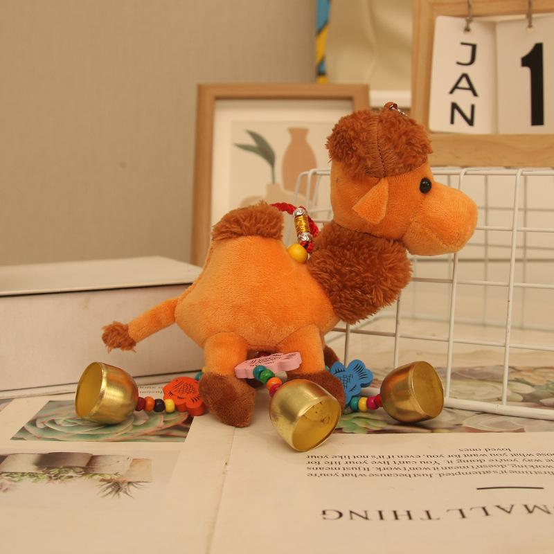 Niedliche Wüstenglocke liegendes kleines Kamel Anhänger Plüschtier Puppe Taschenanhänger Schlüsselanhänger Plüschpuppe