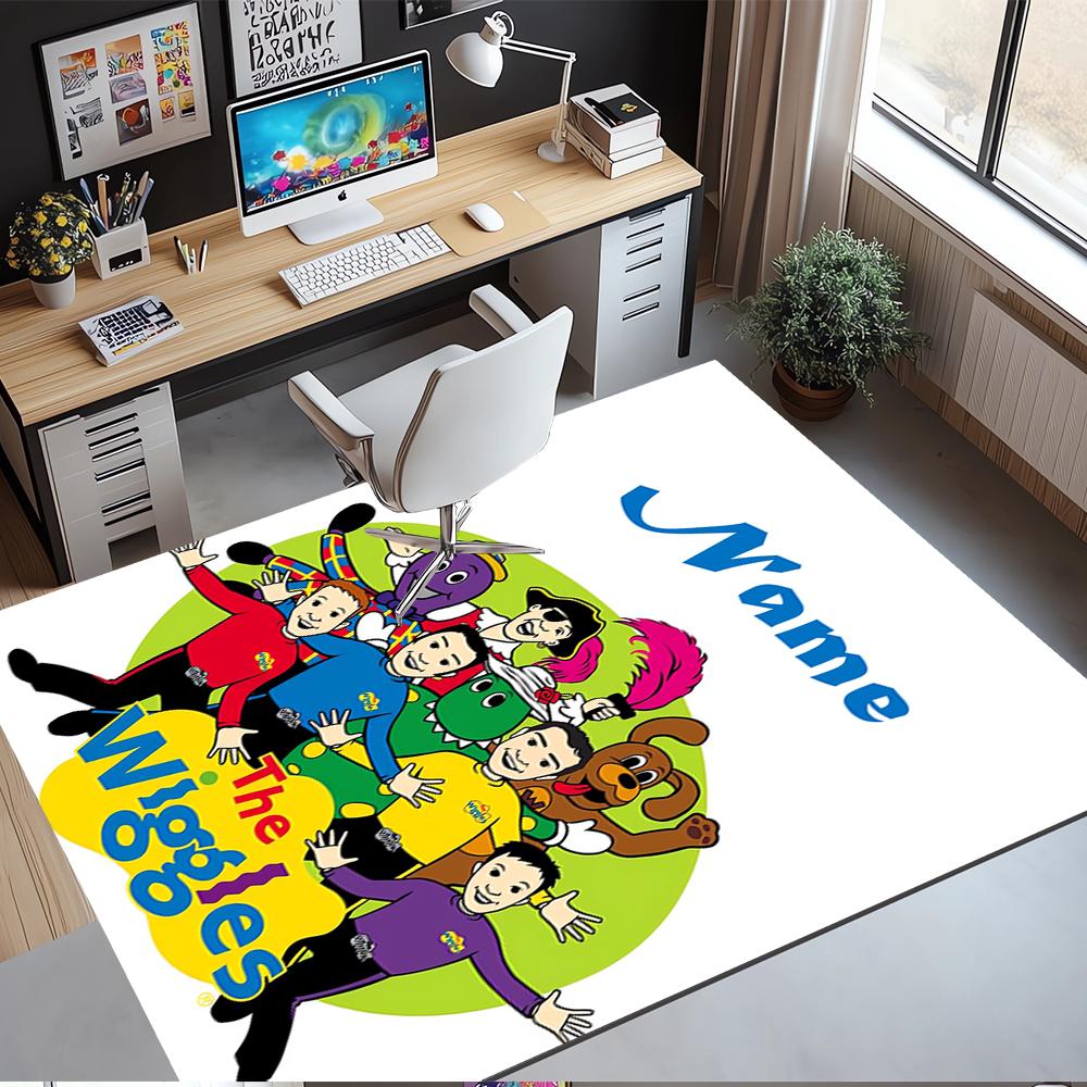 Custom Name The Wiggles Printed Carpet,Rug for Office Chair Living Room Bedroom Kitchen Room Decor Gifts.