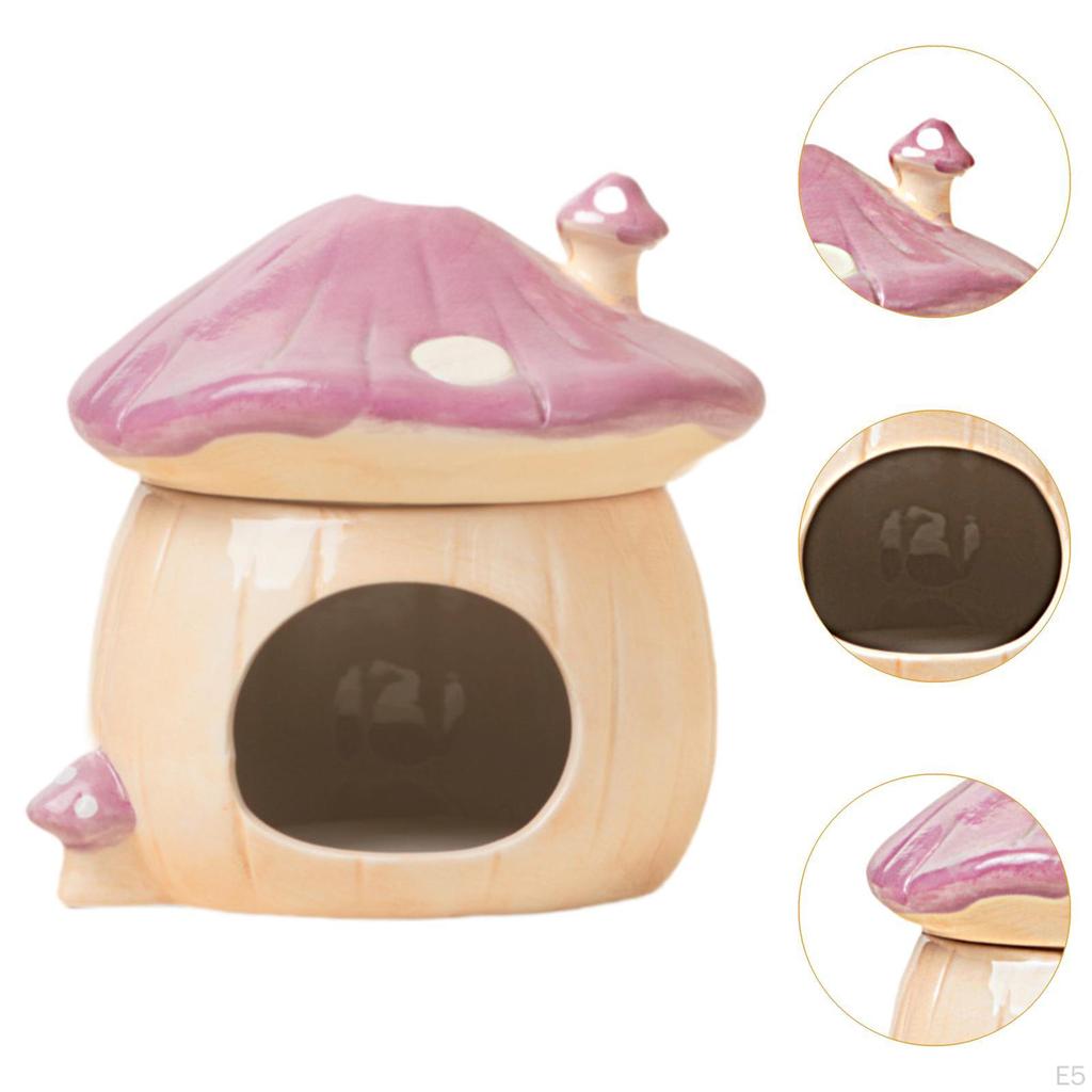Ceramic Hamster House Cave Cute Indoor Nest Hideaway Habitat for Rats Squirrels