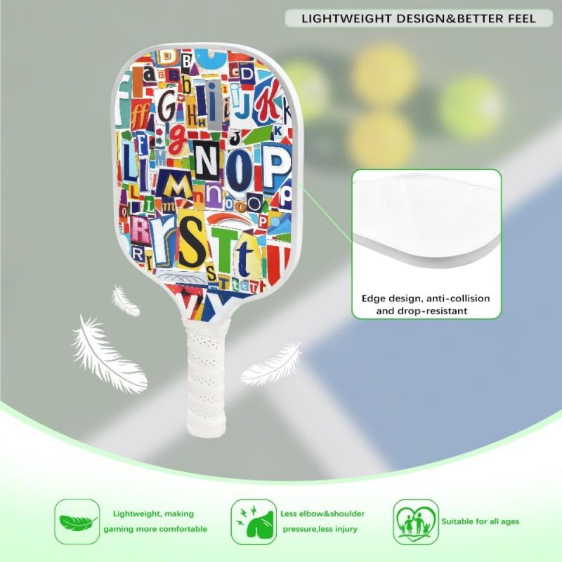 Pickleball Paddle Fiberglass Digital Print Adult Outdoor Sports Trendy Unique Design