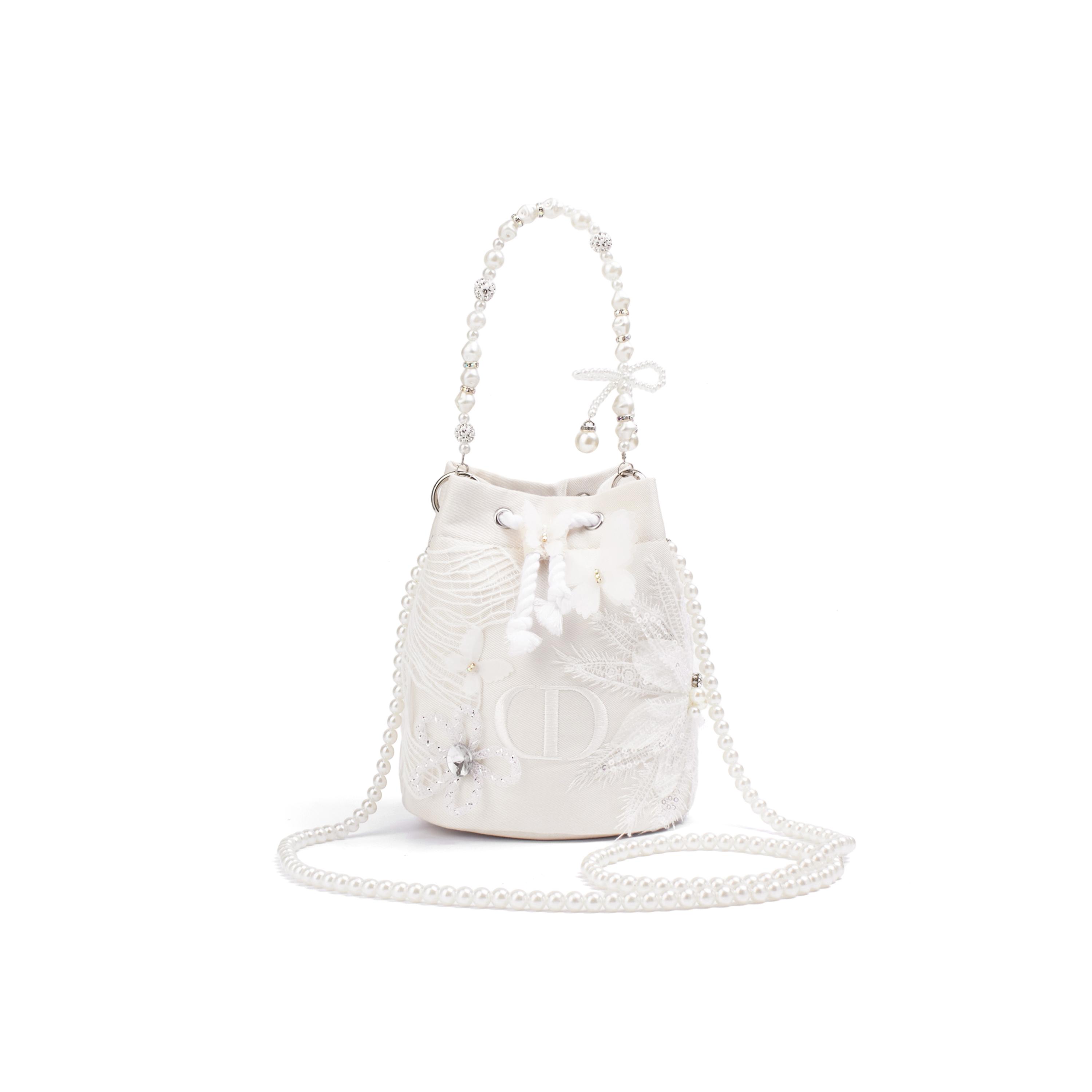 Handmade DIY Dior-inspired Remake Makeup Bag White