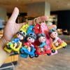 Cute Electric Car Couple Doll Keychain Cartoon School Bag Small Pendant Car Key Chain Gift