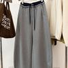 Women's Curved Blade Wide-Leg Sweatpants - Casual Loose Style
