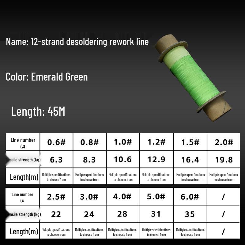 8-жильная, 12-жильная гладкая леска для заброса приманки, без флуоресценции, стандартный диаметр для дневной рыбалки. 2.5 No Wear