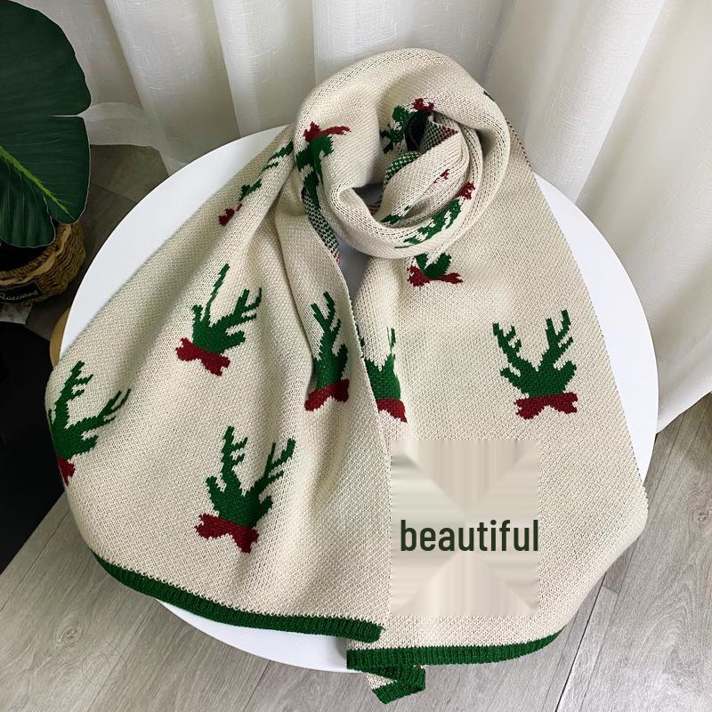 New Year Gift: Winter Cute Japanese Fawn Girl Knitted Scarf