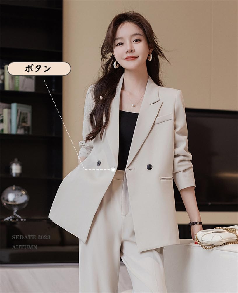 Suit Jacket Stylish Suit Formal Jacket Suit Office Casual Plus Size Office Spring Ceremony Plus Size [KOSIKINI] Women's Set, Women's Suit, Women's