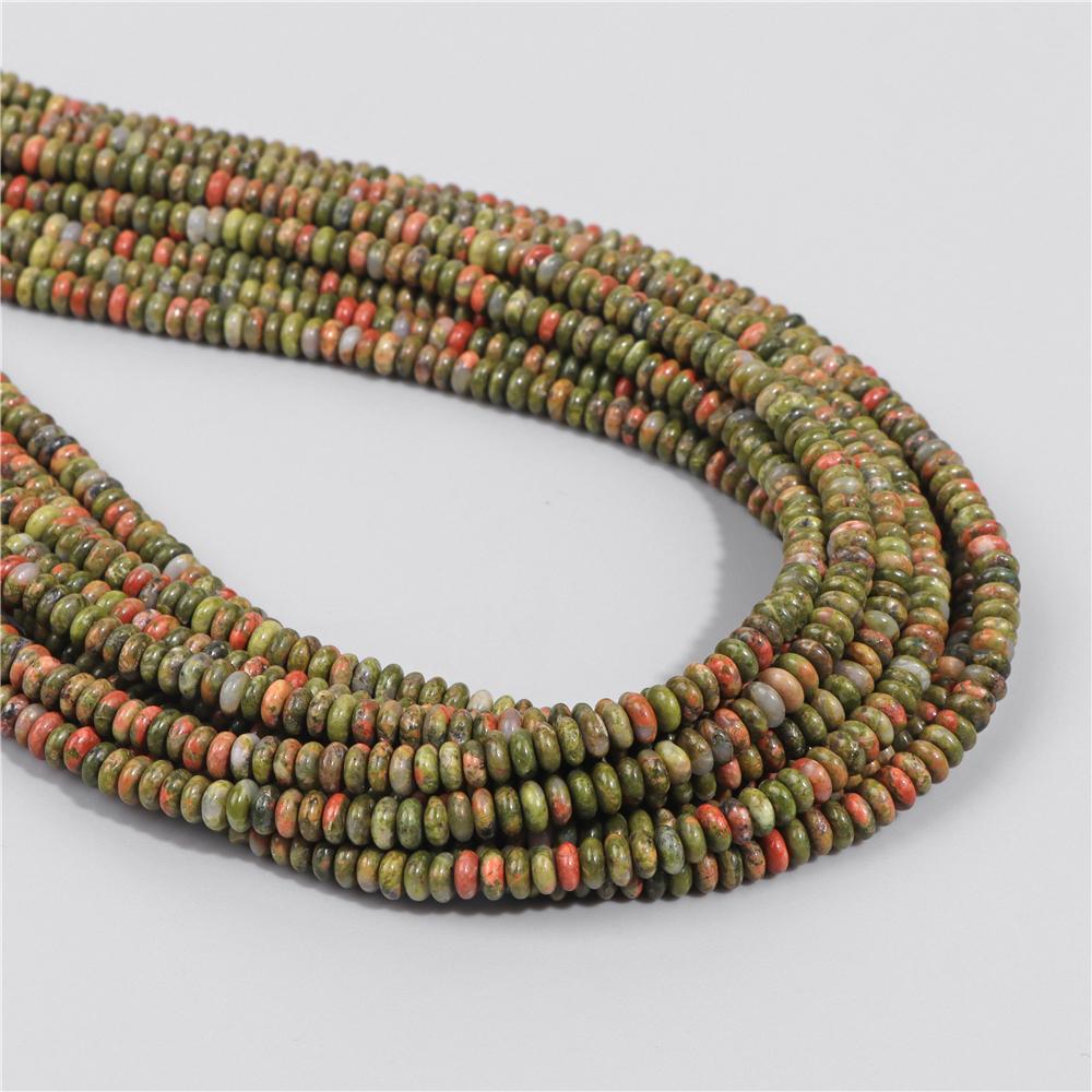 2X4MM Natural Abacus Stone Beads Blue Green Pink Flat Rondelle Beads for Jewelry Making Bracelets Necklace Accessories Wholesale